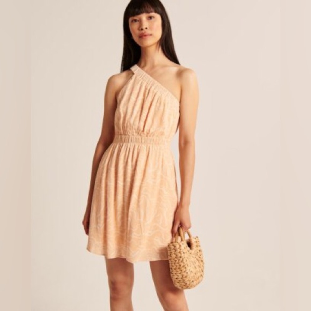 A&F - Asymmetrical Scrunchie Strap Mini Dress